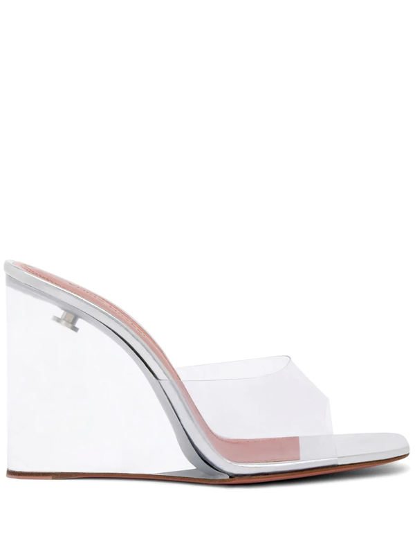 amina muaddi clear wedge