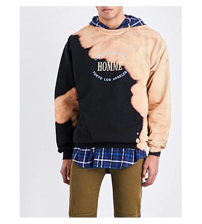 Balenciaga Oversized Bleached Cotton-jersey Sweatshirt In Noir | ModeSens