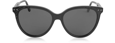 Bottega Veneta Designer Sunglasses Bv0119s Acetate Cat-eye Frame Women's Sunglasses In Noir / Noir 