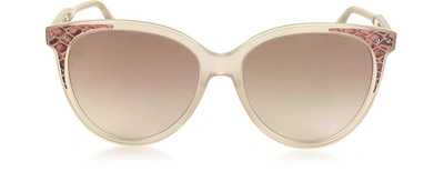Bottega Veneta Designer Sunglasses Bv0119s Acetate Cat-eye Frame Women's Sunglasses In Rose / Marron Dégradé