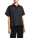 Co Short-sleeve Button-down Shirt In Black