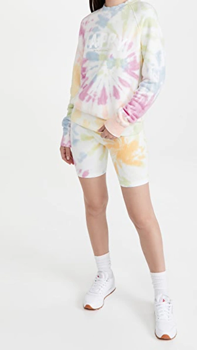 Spiritual Gangster Happy Old School Tie-dye Terry Pullover, Sunny Days In Sunny Days Swirl
