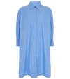 Co Oversized 3/4-sleeve Button-down Shirt In Oxford Blue