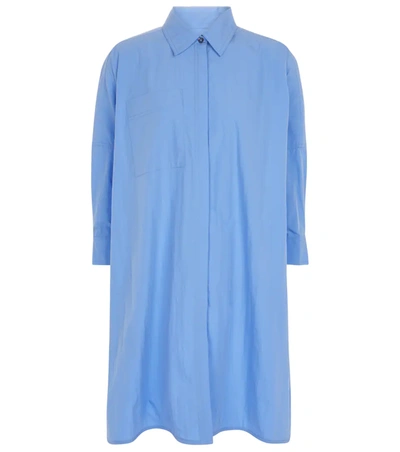 Co Oversized 3/4-sleeve Button-down Shirt In Oxford Blue