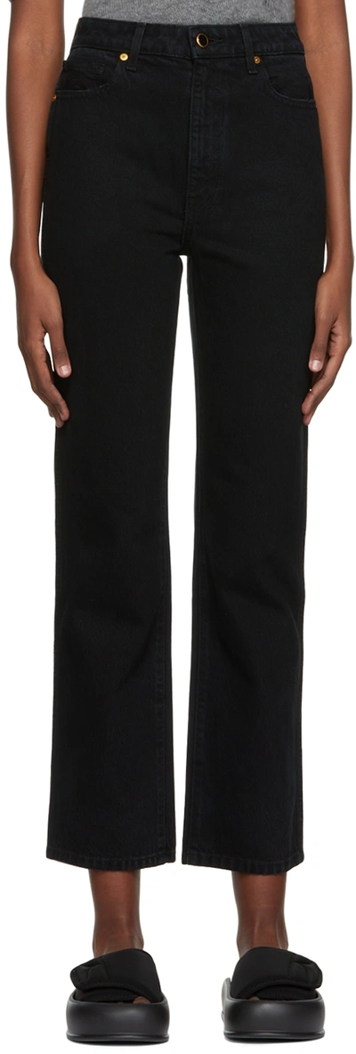 Khaite Abigail High-rise Straight Cropped Jeans In Black