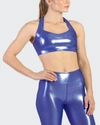 Heroine Sport Racer High-impact Sports Bra, Aquamarine In Pacific