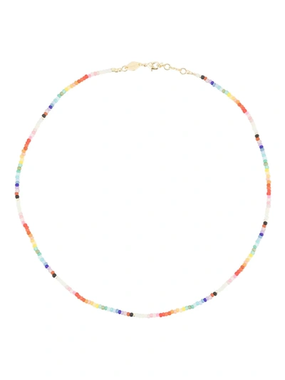 Anni Lu Nuana 18ct Yellow Gold-plated Brass And Beaded Necklace In Rainbow
