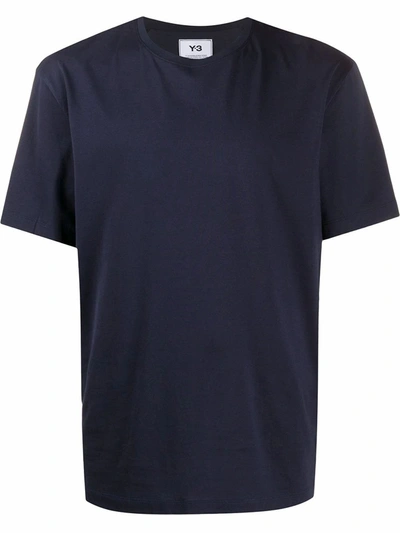 Adidas Y-3 Yohji Yamamoto Men's Blue Cotton T-shirt