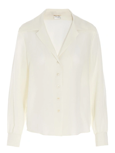 Saint Laurent Women's White Silk Blouse