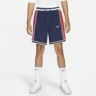 Nike Men's Dri-fit Dna+ 8" Basketball Shorts In Midnight Navy/university Red/white