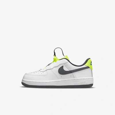 Nike Force 1 Toggle Little Kids' Shoe In White/iron Grey-volt-game Royal