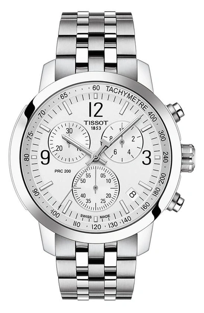 Tissot Prc 200 Chronograph Quartz Silver Dial Mens Watch T114.417.11.037.00 In Silver
