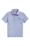 Vineyard Vines Kids' Bradley Stripe Sankaty Performance Polo In Ocean Breeze