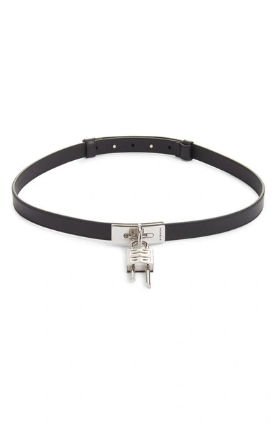 Givenchy Womens Black Turn Lock-embellished Leather Belt 30