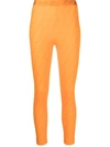 Fendi Monogram Pattern Leggings In Orange