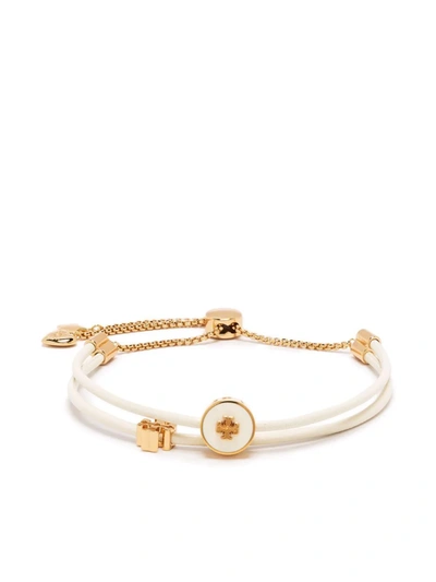 Tory Burch Leather Bracelet With Slider In White