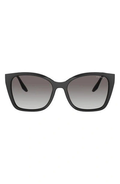 Prada 54mm Gradient Cat Eye Sunglasses In Black