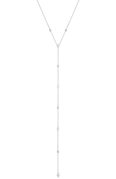 Sara Weinstock Purity Diamond Station Y-necklace In 18k White Gold