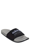Adidas Originals Adidas Men's Adilette Printed Comfort Slide Sandals In Black/white/grey