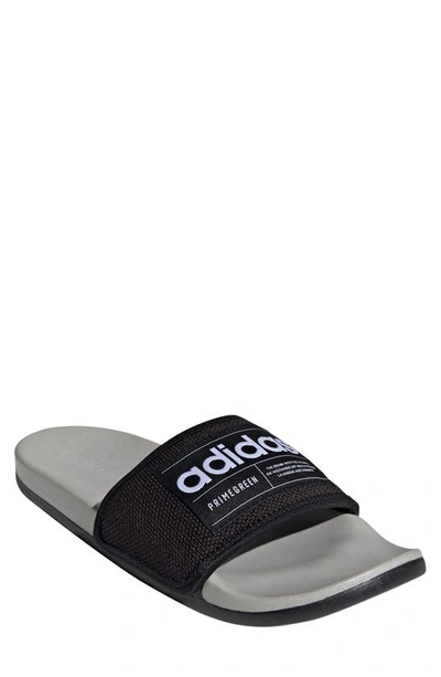 Adidas Originals Adidas Men's Adilette Printed Comfort Slide Sandals In Core Black/ftwr White/grey Two