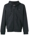 Polo Ralph Lauren Herringbone Double-knit Zip Hooded Sweatshirt In Black