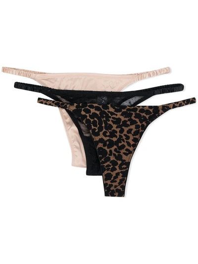 Love Stories Leopard Print Thong In Multicoloured