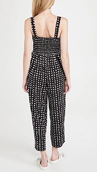 Ingrid & Isabel Maternity Smocked Jumpsuit In Abstract Check