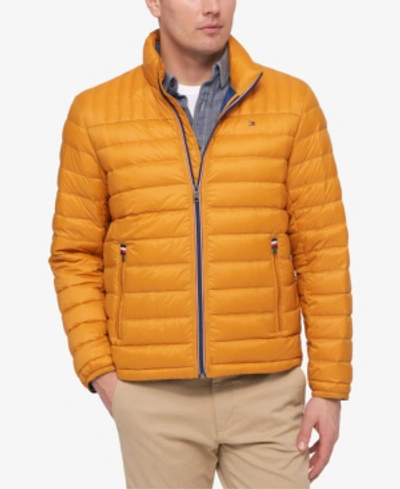 Tommy Hilfiger Men's Down Quilted Packable Puffer Jacket In Gold