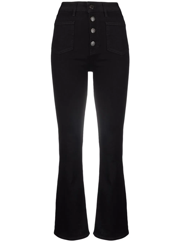 Maje Passion High-waisted Black Jeans With Button Fly | ModeSens