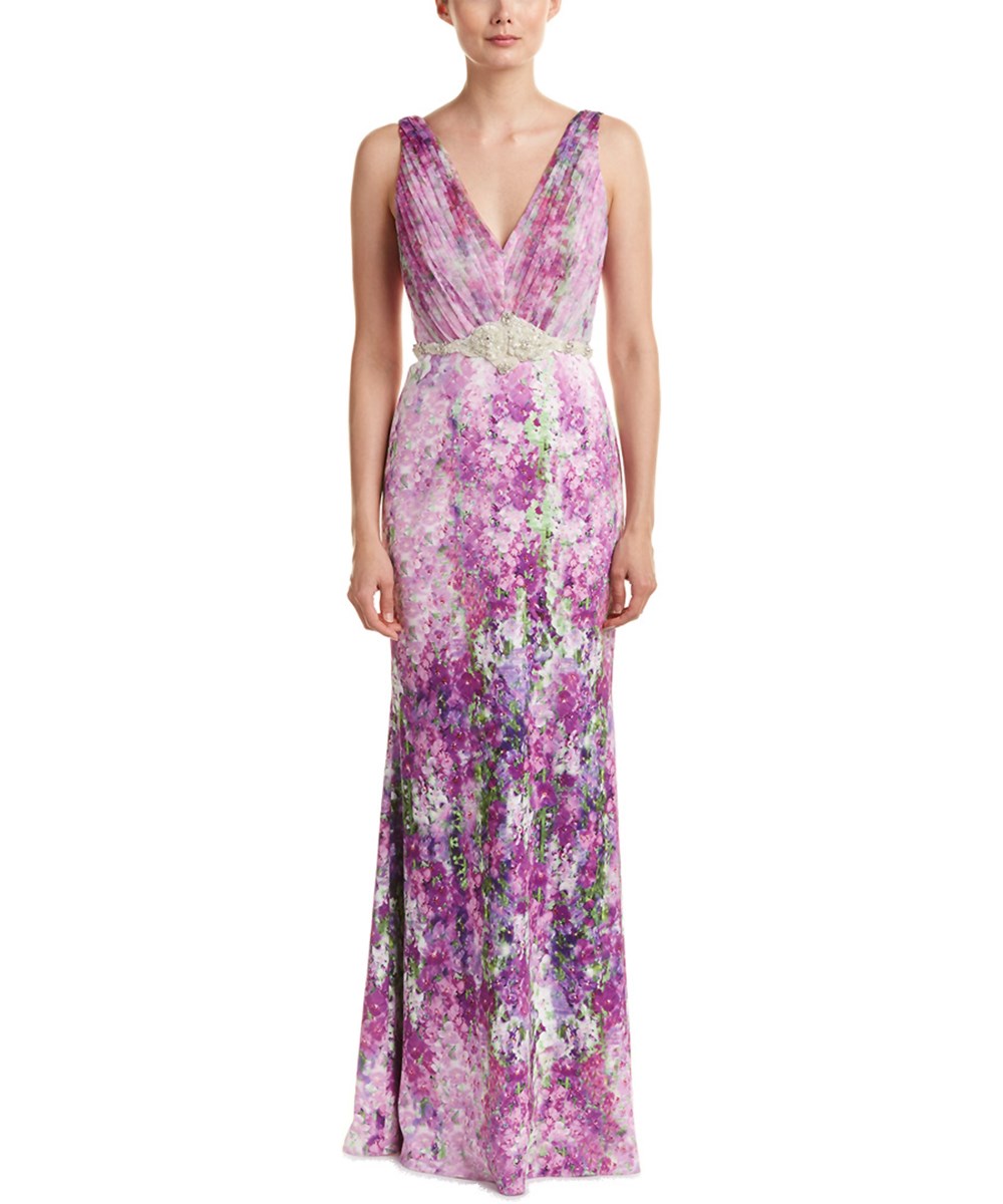 Badgley Mischka Gown' In Purple Multi | ModeSens