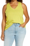 Madewell Whisper Cotton V-neck Tank In Chrome Yellow