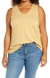 Madewell Whisper Cotton V-neck Tank In Autumn Gold