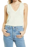 Madewell Whisper Shout Cotton V-neck Tank In Palest Willow