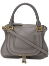 Chloé Marcie Leather Handbag In Grey