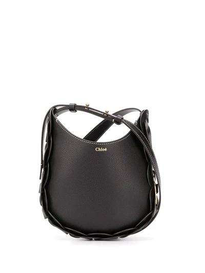 Chloé Darryl Small Leather Hobo Bag In Black
