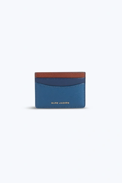 Marc Jacobs Color Block Saffiano Leather Card Case In Dove Multi