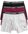 Polo Ralph Lauren Men's Underwear, Boxer Briefs 3 Pack In Andover Hthr/classic Wine/polo Black