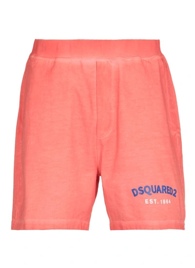 Dsquared2 Logo Print Track Shorts In Pink