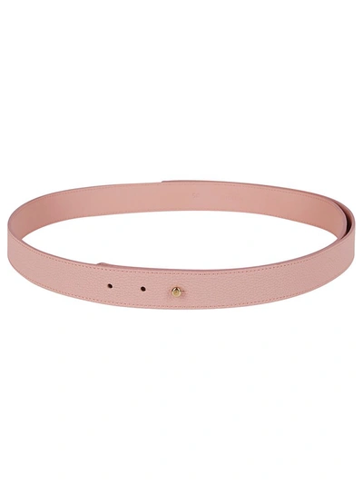 Agnona Logo Embossed Pebbled Belt In Pink
