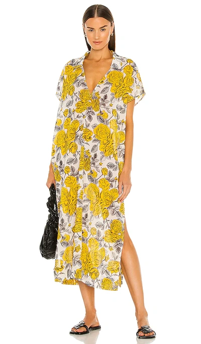 Ganni Floral Cover Up In 鹭白