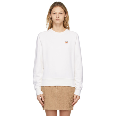 Maison Kitsuné Off-white Fox Head Patch Adjusted Sweatshirt In Multicolor
