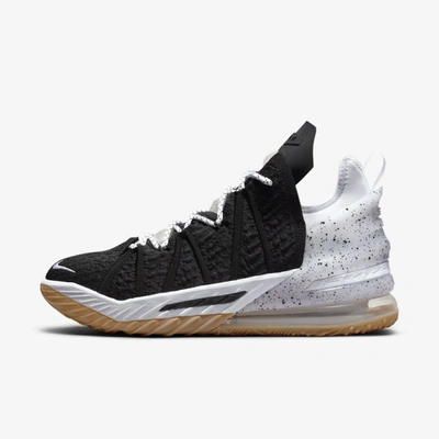 Nike Lebron 18 "/white" Basketball Shoes In Black/white/gum Med Brown