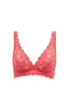 Hanro Luxury Moments Lace Unlined Underwire Bra In Geranium