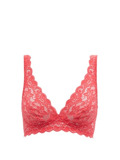 Hanro Luxury Moments Lace Unlined Underwire Bra In Geranium