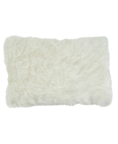 Saro Lifestyle Faux Fur Decorative Pillow, 12" X 20" In White