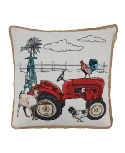 Saro Lifestyle Farm Tractor Decorative Pillow, 18" X 18" In Multi