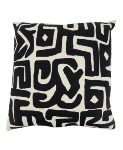 Saro Lifestyle Kuba Cloth Decorative Pillow, 22" X 22" In Black