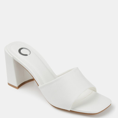 Journee Collection Women's Alisia Block Heel Sandals In White