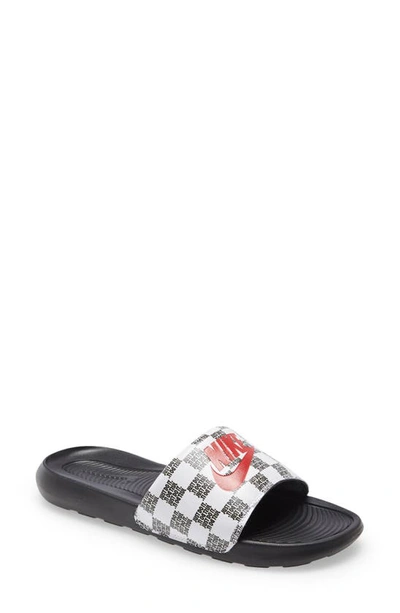 Nike Men's Victori One Slide Sandals From Finish Line In White/university Red/black