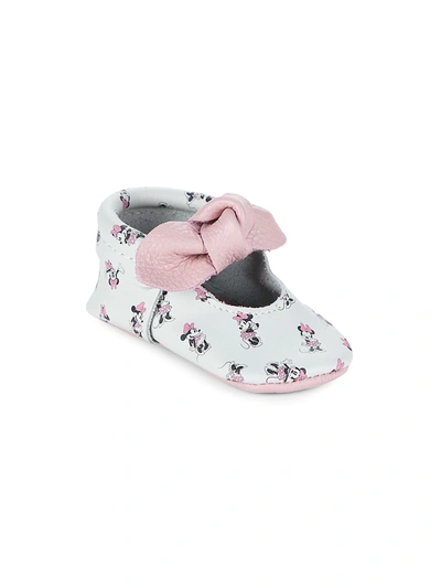 Freshly Picked Baby Girl's All About Minnie Knotted Bow Rubber Sole Moccasins